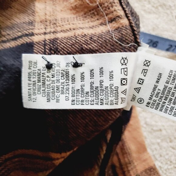 DC Men's Plaid Flannel Skater Grunge Outdoor Camp Hooded Shirt M - Picture 7 of 8